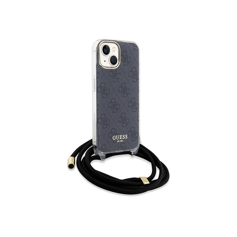 Etui Guess Crossbody Cord 4G Print na iPhone 15 / 14 / 13 - czarne