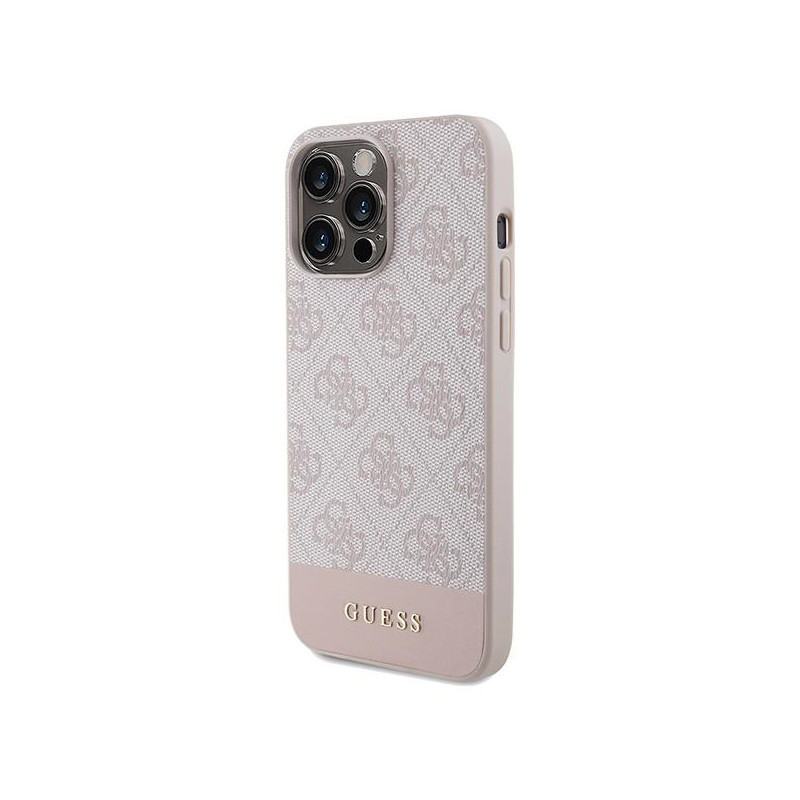 Etui Guess 4G Stripe Collection na iPhone 15 Pro Max - różowe
