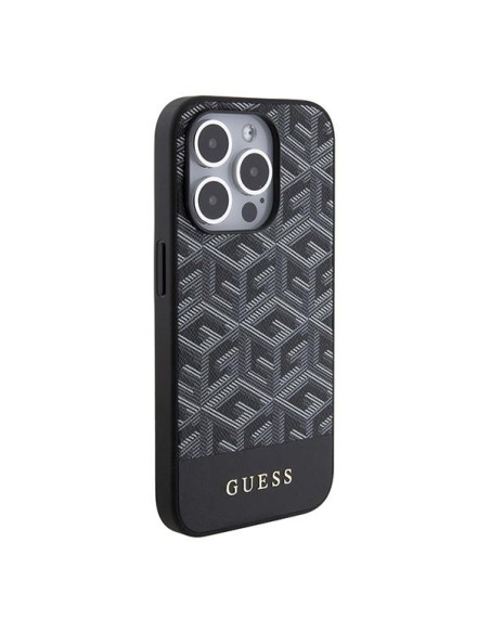 Etui Guess GCube Stripes MagSafe na iPhone 15 Pro - czarne Etui Guess GCube Stripes MagSafe na iPhone 15 Pro - czarne