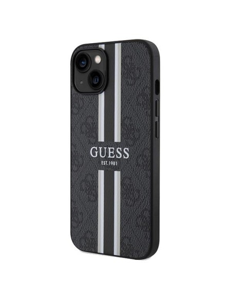 Etui Guess 4G Printed Stripes MagSafe na iPhone 15 / 14 / 13 - czarne Etui Guess 4G Printed Stripes MagSafe na iPhone 15 / 14 / 13 - czarne