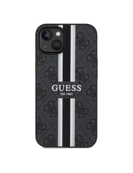 Etui Guess 4G Printed Stripes MagSafe na iPhone 15 / 14 / 13 - czarne Etui Guess 4G Printed Stripes MagSafe na iPhone 15 / 14 / 13 - czarne