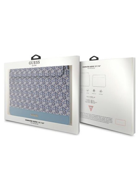 Etui Guess GCube Stripes na laptopa 14'' - niebieskie