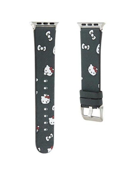 Pasek Hello Kitty Heads & Bows Pattern na Apple Watch 38/ 40/ 41mm - czarny Pasek Hello Kitty Heads & Bows Pattern na Apple Watch 38/ 40/ 41mm - czarny