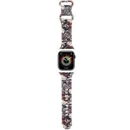 Pasek Hello Kitty Silicone Tags Graffiti na Apple Watch 38/ 40/ 41mm - beżowy