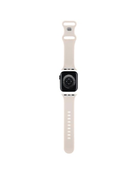 Pasek Hello Kitty Silicone Tags Graffiti na Apple Watch 38/ 40/ 41mm - beżowy Pasek Hello Kitty Silicone Tags Graffiti na Apple Watch 38/ 40/ 41mm - beżowy