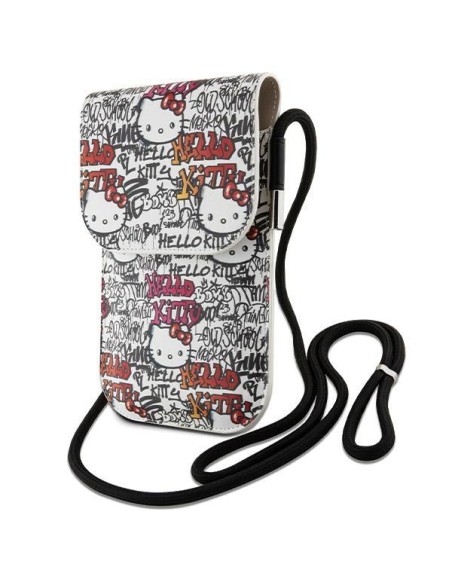Torebka Hello Kitty Leather Tags Graffiti Cord - beżowa Torebka Hello Kitty Leather Tags Graffiti Cord - beżowa