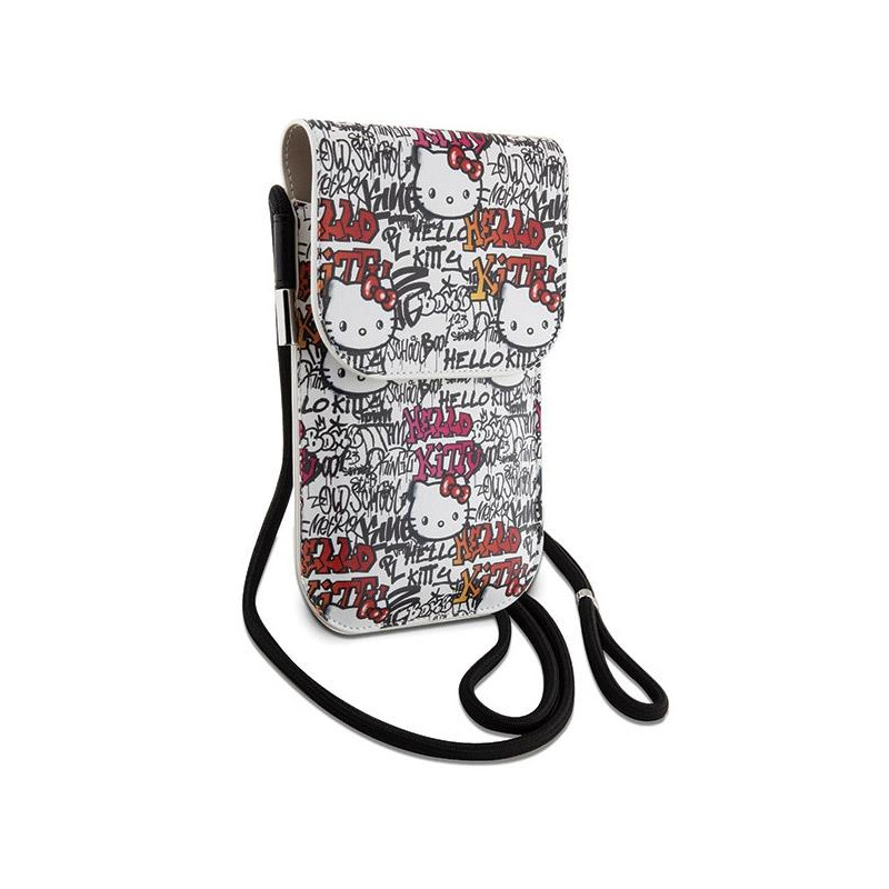 Torebka Hello Kitty Leather Tags Graffiti Cord - beżowa