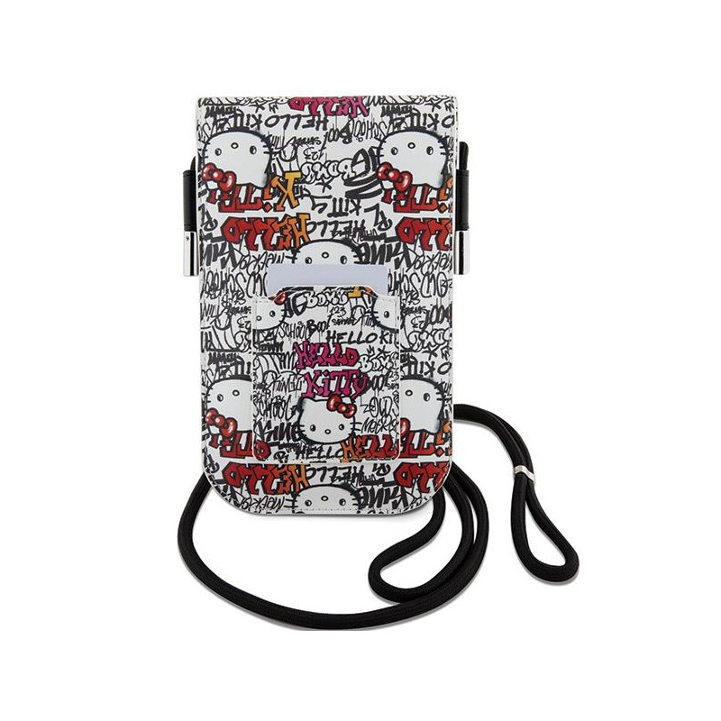 Torebka Hello Kitty Leather Tags Graffiti Cord - beżowa