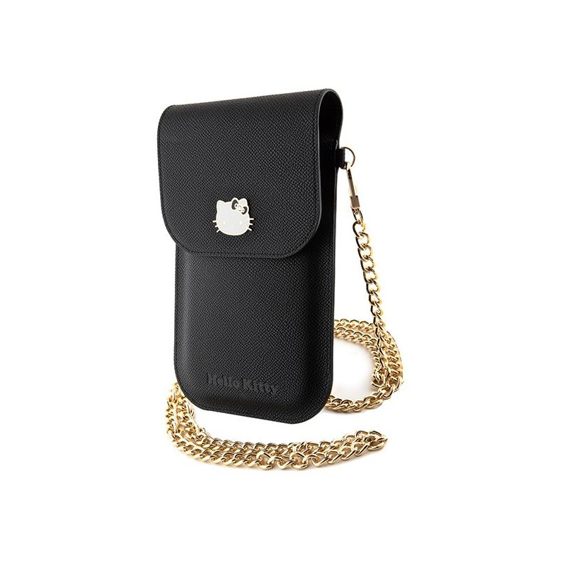 Torebka Hello Kitty Leather Metal Logo Chain - czarna
