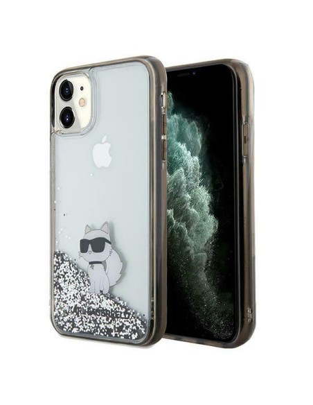 Etui Karl Lagerfeld Liquid Glitter Choupette na iPhone 11 / Xr - przezroczyste Etui Karl Lagerfeld Liquid Glitter Choupette na iPhone 11 / Xr - przezroczyste