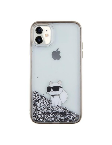 Etui Karl Lagerfeld Liquid Glitter Choupette na iPhone 11 / Xr - przezroczyste Etui Karl Lagerfeld Liquid Glitter Choupette na iPhone 11 / Xr - przezroczyste