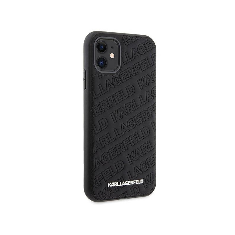 Etui Karl Lagerfeld Quilted K Pattern na iPhone 11 / Xr - czarne
