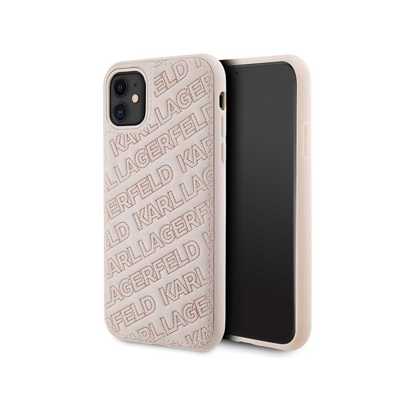 Etui Karl Lagerfeld Quilted K Pattern na iPhone 11 / Xr - różowe Etui Karl Lagerfeld Quilted K Pattern na iPhone 11 / Xr - różowe