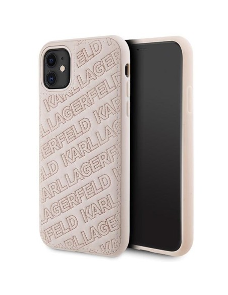 Etui Karl Lagerfeld Quilted K Pattern na iPhone 11 / Xr - różowe Etui Karl Lagerfeld Quilted K Pattern na iPhone 11 / Xr - różowe
