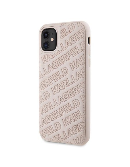 Etui Karl Lagerfeld Quilted K Pattern na iPhone 11 / Xr - różowe Etui Karl Lagerfeld Quilted K Pattern na iPhone 11 / Xr - różowe