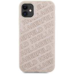 Etui Karl Lagerfeld Quilted K Pattern na iPhone 11 / Xr - różowe