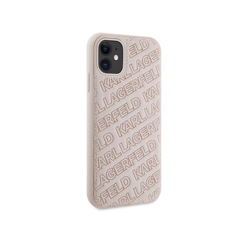 Etui Karl Lagerfeld Quilted K Pattern na iPhone 11 / Xr - różowe