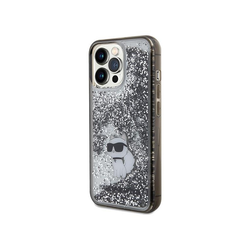 Etui Karl Lagerfeld Liquid Glitter Choupette na iPhone 13 Pro / 13 - przezroczyste