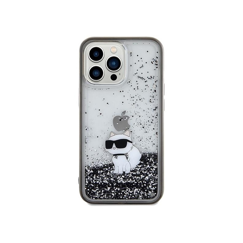 Etui Karl Lagerfeld Liquid Glitter Choupette na iPhone 13 Pro / 13 - przezroczyste