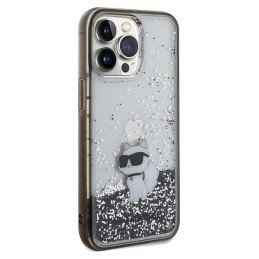 Etui Karl Lagerfeld Liquid Glitter Choupette na iPhone 13 Pro / 13 - przezroczyste