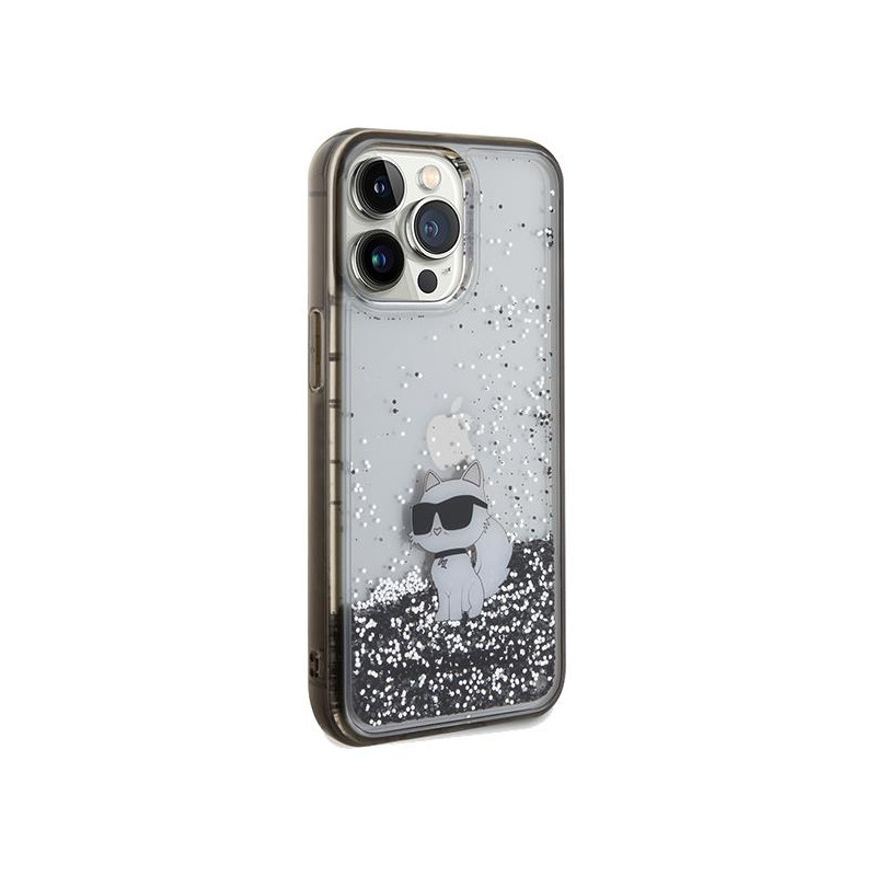 Etui Karl Lagerfeld Liquid Glitter Choupette na iPhone 13 Pro / 13 - przezroczyste