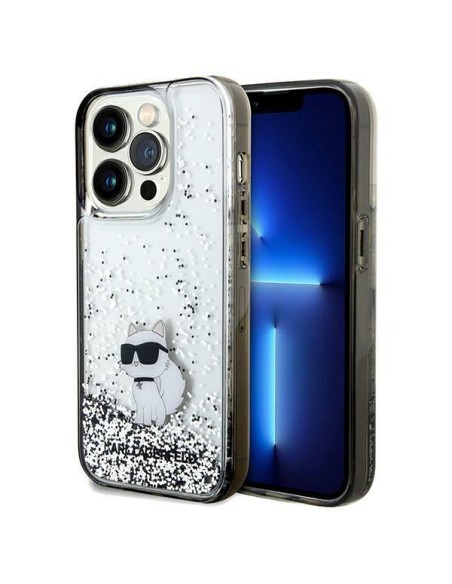 Etui Karl Lagerfeld Liquid Glitter Choupette na iPhone 14 Pro Max - przezroczyste Etui Karl Lagerfeld Liquid Glitter Choupette na iPhone 14 Pro Max - przezroczyste