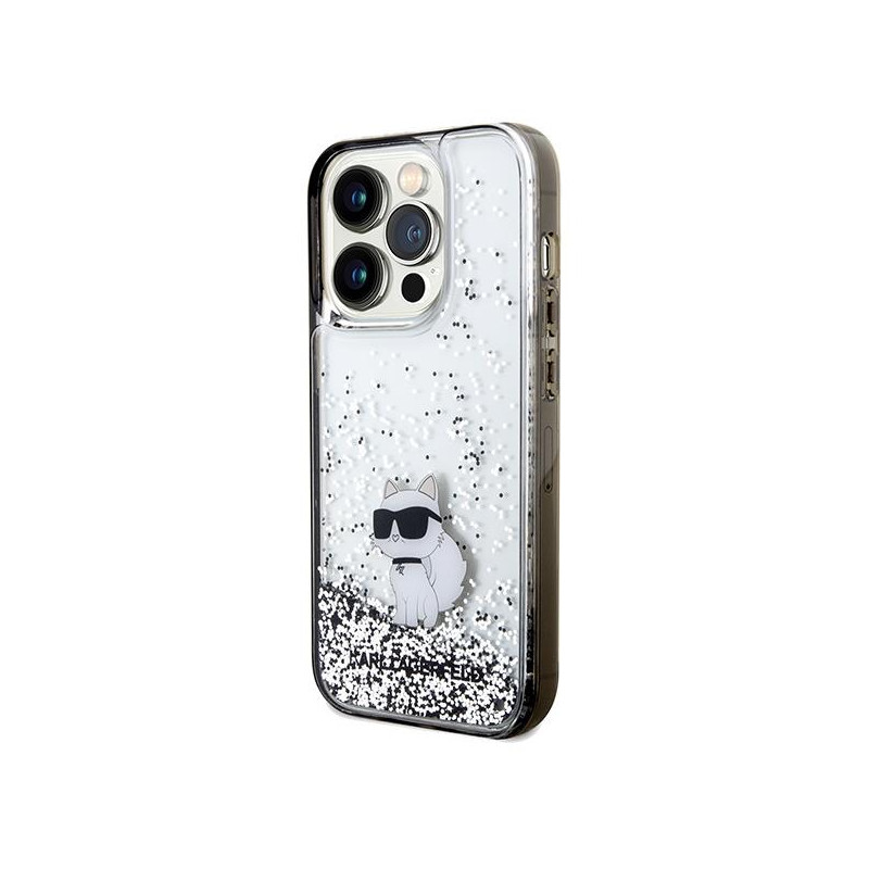 Etui Karl Lagerfeld Liquid Glitter Choupette na iPhone 14 Pro Max - przezroczyste