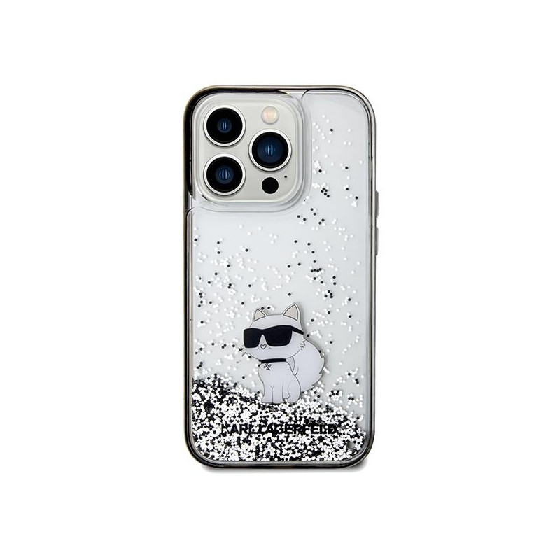 Etui Karl Lagerfeld Liquid Glitter Choupette na iPhone 14 Pro Max - przezroczyste