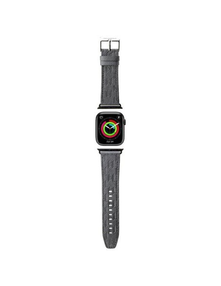 Pasek Karl Lagerfeld Saffiano Monogram na Apple Watch 38/ 40/ 41mm - srebrny Pasek Karl Lagerfeld Saffiano Monogram na Apple Watch 38/ 40/ 41mm - srebrny