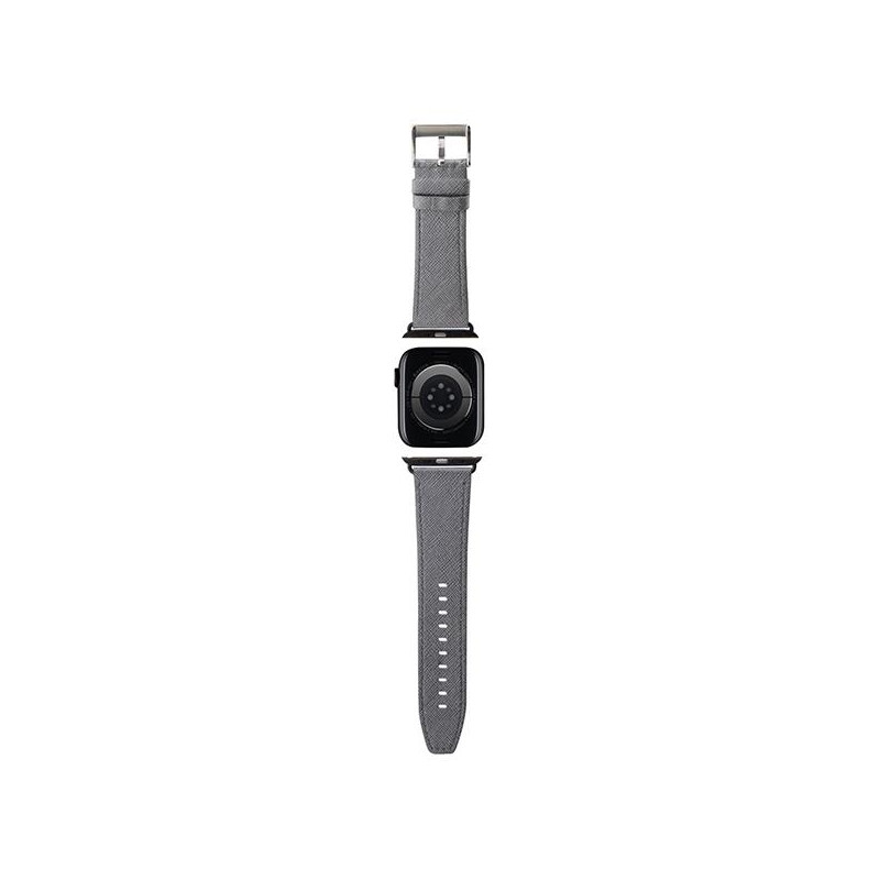 Pasek Karl Lagerfeld Saffiano Monogram na Apple Watch 38/ 40/ 41mm - srebrny