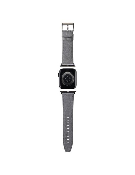 Pasek Karl Lagerfeld Saffiano Monogram na Apple Watch 38/ 40/ 41mm - srebrny Pasek Karl Lagerfeld Saffiano Monogram na Apple Watch 38/ 40/ 41mm - srebrny