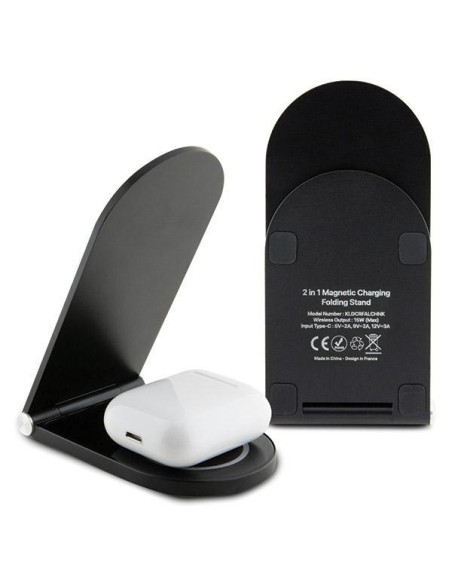 Ładowarka Karl Lagerfeld Choupette MagSafe indukcyjna 15W składana 2w1 - czarna Ładowarka Karl Lagerfeld Choupette MagSafe indukcyjna 15W składana 2w1 - czarna