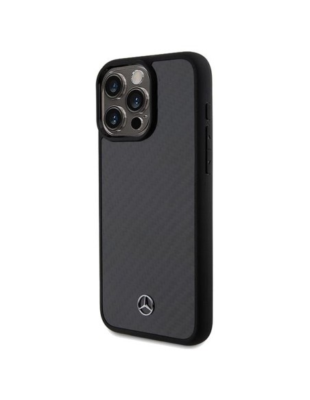 Etui Mercedes Carbon Fiber Dynamic na iPhone 15 Pro Max - czarne Etui Mercedes Carbon Fiber Dynamic na iPhone 15 Pro Max - czarne