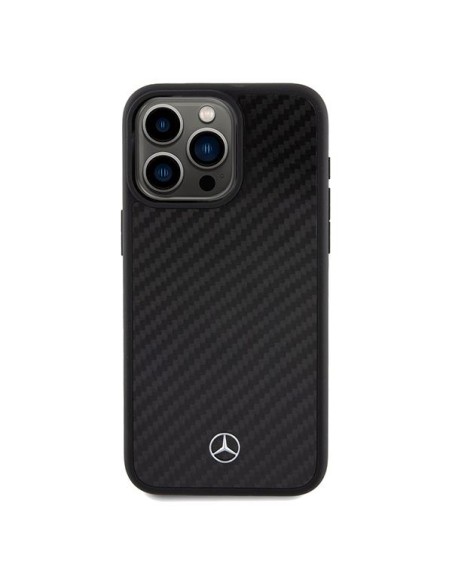 Etui Mercedes Carbon Fiber Dynamic na iPhone 15 Pro Max - czarne Etui Mercedes Carbon Fiber Dynamic na iPhone 15 Pro Max - czarne