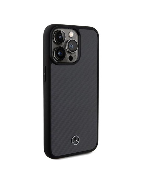 Etui Mercedes Carbon Fiber Dynamic na iPhone 15 Pro Max - czarne Etui Mercedes Carbon Fiber Dynamic na iPhone 15 Pro Max - czarne