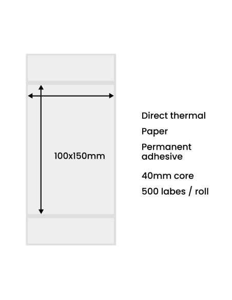 Etykiety termiczne 100x150mm (500 sztuk) - białe Etykiety termiczne 100x150mm (500 sztuk) - białe