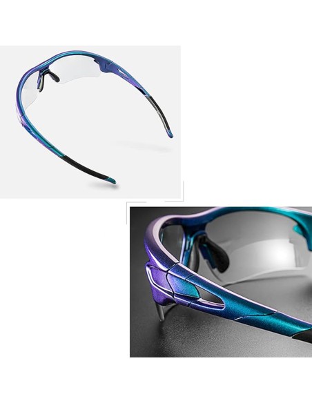 Okulary rowerowe Rockbros 10069 fotochromowe UV400 - niebieskie Okulary rowerowe Rockbros 10069 fotochromowe UV400 - niebieskie