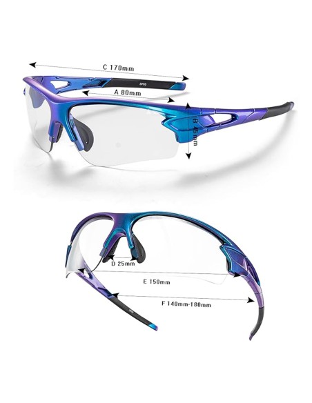 Okulary rowerowe Rockbros 10069 fotochromowe UV400 - niebieskie Okulary rowerowe Rockbros 10069 fotochromowe UV400 - niebieskie