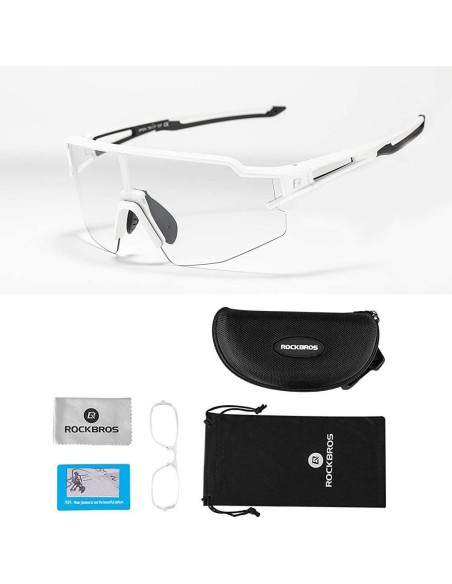 Okulary rowerowe Rockbros 10172 fotochromowe UV400 - białe Okulary rowerowe Rockbros 10172 fotochromowe UV400 - białe