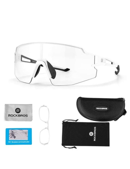 Okulary rowerowe Rockbros 10172 fotochromowe UV400 - białe Okulary rowerowe Rockbros 10172 fotochromowe UV400 - białe