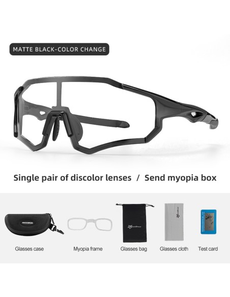 Okulary rowerowe Rockbros 10181 fotochromowe UV400 - czarne Okulary rowerowe Rockbros 10181 fotochromowe UV400 - czarne