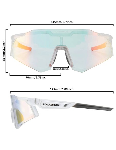 Okulary rowerowe Rockbros SP291 fotochromowe UV400 - białe Okulary rowerowe Rockbros SP291 fotochromowe UV400 - białe