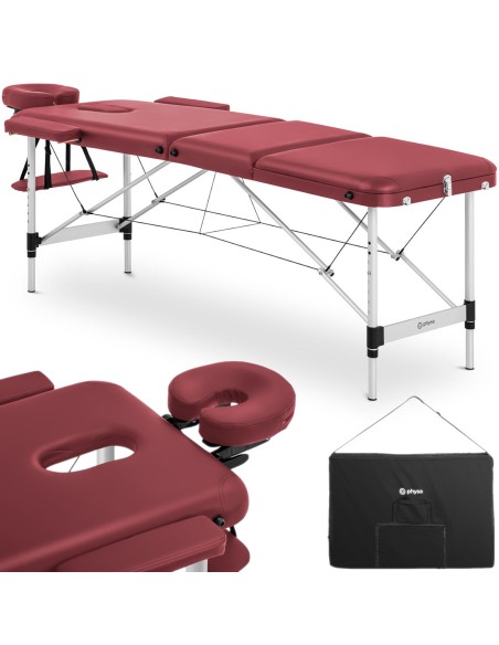 Bordeaux Red nešiojamas sulankstomas masažinis lovos staliukas iki 180 kg raudonas Bordeaux Red nešiojamas sulankstomas masažinis lovos staliukas iki 180 kg raudonas