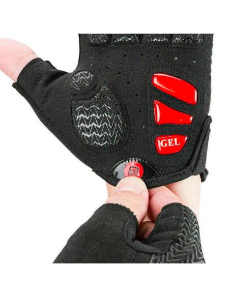 Rękawiczki rowerowe Rockbros S169BR XL z wkładkami żelowymi - czarno-czerwone Rękawiczki rowerowe Rockbros S169BR XL z wkładkami żelowymi - czarno-czerwone