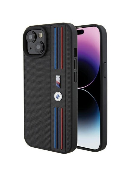 Etui BMW Tricolor M Collection na iPhone 15 - czarne Etui BMW Tricolor M Collection na iPhone 15 - czarne