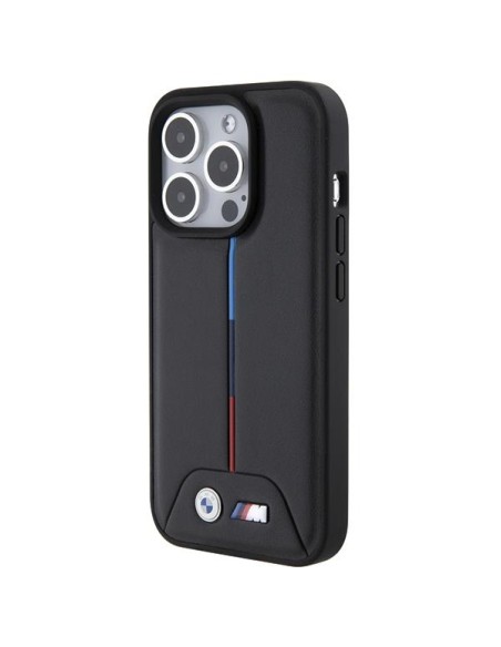 Etui BMW Quilted Tricolor na iPhone 15 Pro Max - czarne Etui BMW Quilted Tricolor na iPhone 15 Pro Max - czarne