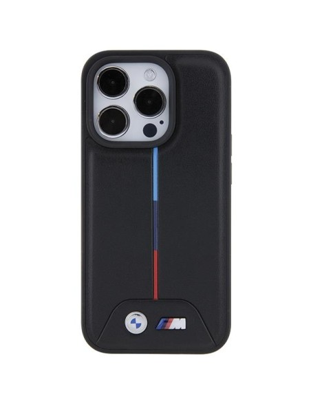 Etui BMW Quilted Tricolor na iPhone 15 Pro Max - czarne Etui BMW Quilted Tricolor na iPhone 15 Pro Max - czarne