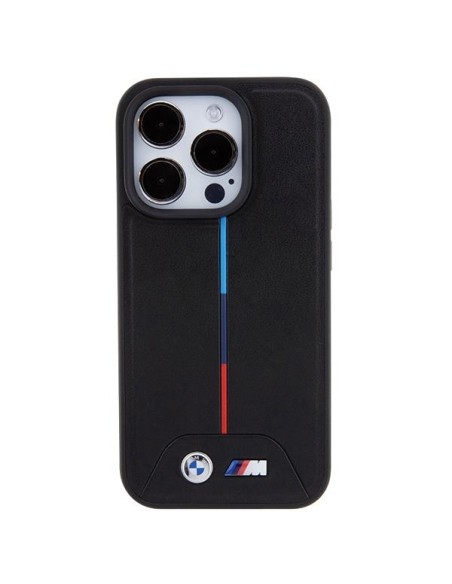 Etui BMW Quilted Tricolor MagSafe na iPhone 15 Pro - czarne