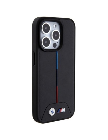 Etui BMW Quilted Tricolor MagSafe na iPhone 15 Pro - czarne