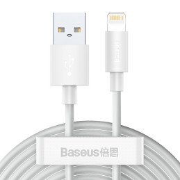2x USB laidas Iphone žaibiškas greitas įkrovimas Maitinimo tiekimas 1,5 m baltas